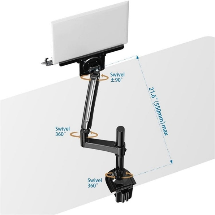 NB H100-FP For 10-17 inch Gas Spring Mechanism Full Motion Arm VESA Board Desktop Laptop Bracket - Laptop Stand by buy2fix | Online Shopping UK | buy2fix