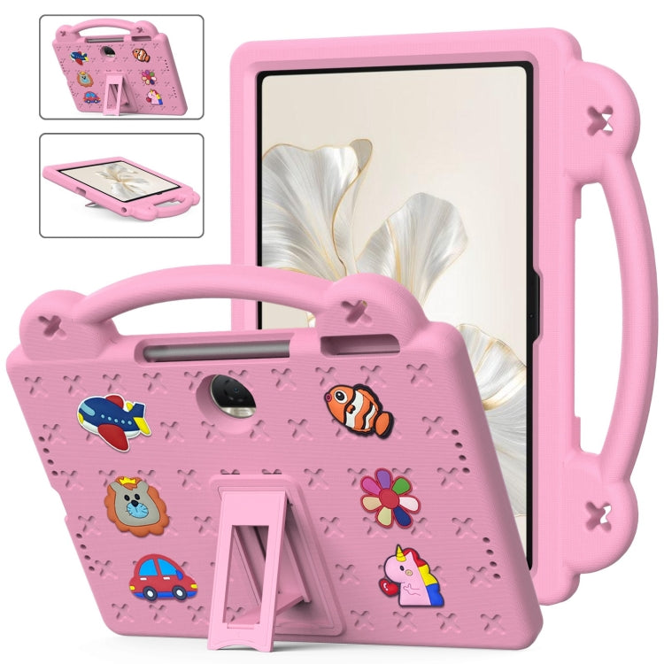 For Honor Pad 9 2023 12.1 Handle Kickstand Children EVA Shockproof Tablet Case(Pink) - Honor by buy2fix | Online Shopping UK | buy2fix