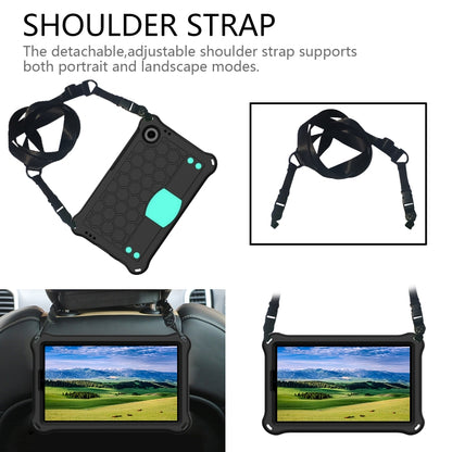 For Blackview Tab 60 8.7 2023 Honeycomb EVA Hybrid PC Tablet Case with Strap(Black+Aqua) - Others by buy2fix | Online Shopping UK | buy2fix