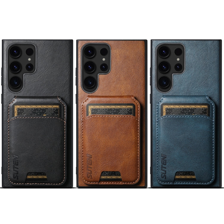 For Samsung Galaxy S24+ 5G Suteni H02 Leather Wallet Stand Back Phone Case(Brown) - Galaxy S24+ 5G Cases by Suteni | Online Shopping UK | buy2fix