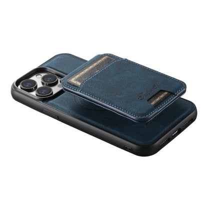 For iPhone 14 Plus Suteni H17 Litchi Texture Leather MagSafe Detachable Wallet Phone Case(Blue) - iPhone 14 Plus Cases by Suteni | Online Shopping UK | buy2fix