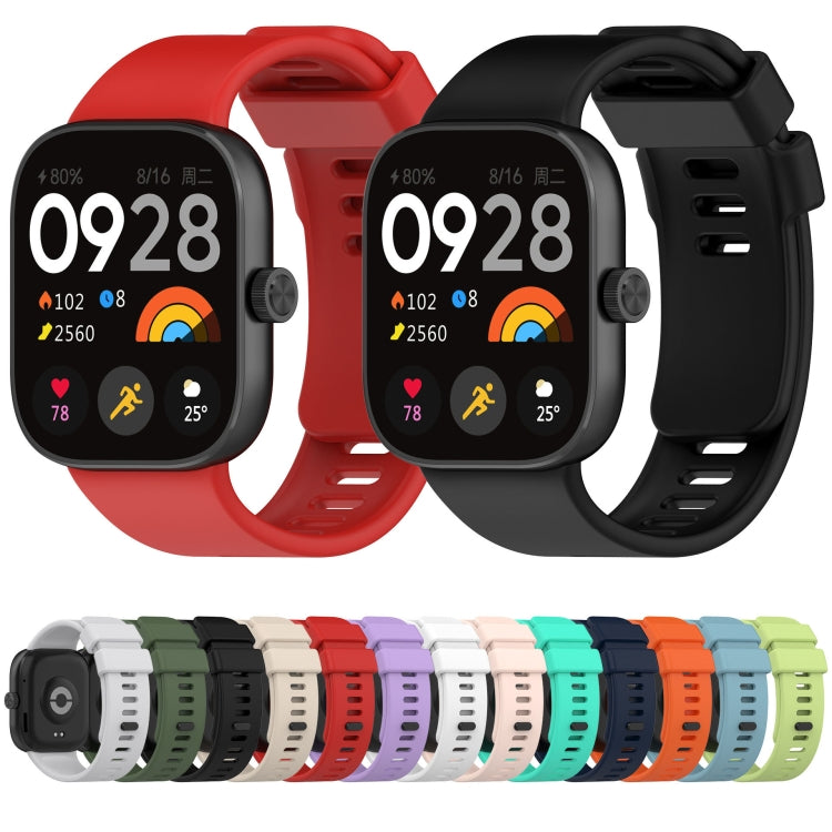 For Redmi Watch 4 Solid Color Silicone Sports Watch Band(Red) - Watch Bands by buy2fix | Online Shopping UK | buy2fix