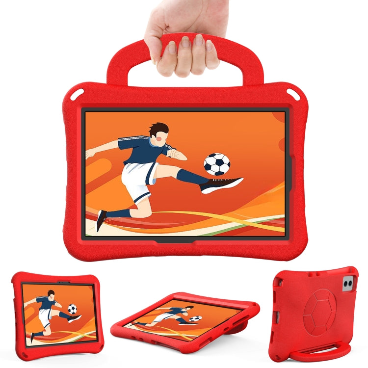 For Samsung Galaxy Tab S9 FE 11 X510 2023 Handle Football Shaped EVA Shockproof Tablet Case(Red) - Galaxy Tab S9 FE by buy2fix | Online Shopping UK | buy2fix