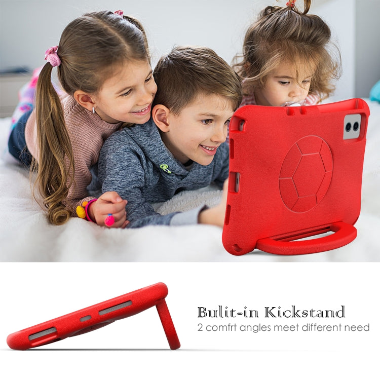 For Samsung Galaxy Tab S9 FE 11 X510 2023 Handle Football Shaped EVA Shockproof Tablet Case(Red) - Galaxy Tab S9 FE by buy2fix | Online Shopping UK | buy2fix