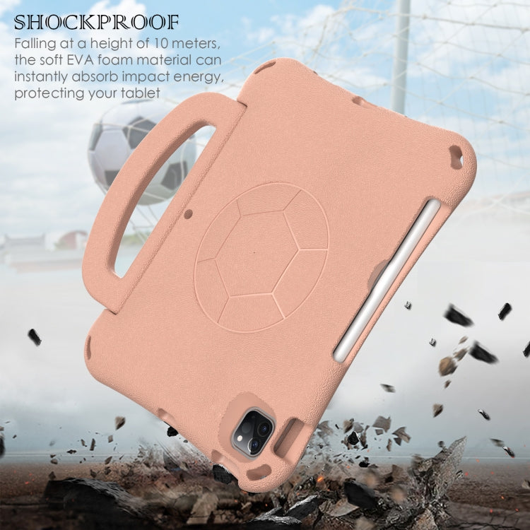 For iPad Pro 11 2024 Handle Football Shaped EVA Shockproof Tablet Case(Light Pink) - iPad Pro 11 2024 Cases by buy2fix | Online Shopping UK | buy2fix