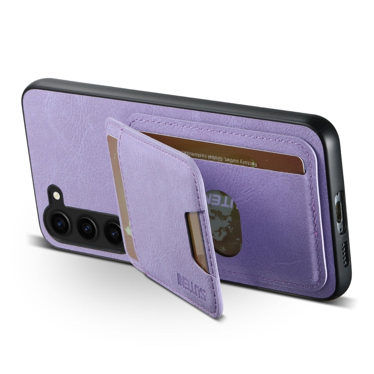 For Samsung Galaxy S24+ 5G Suteni H02 Litchi Leather Card Wallet Stand Back Phone Case(Purple) - Galaxy S24+ 5G Cases by Suteni | Online Shopping UK | buy2fix