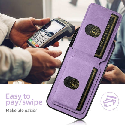 For Samsung Galaxy S24+ 5G Suteni H02 Litchi Leather Card Wallet Stand Back Phone Case(Purple) - Galaxy S24+ 5G Cases by Suteni | Online Shopping UK | buy2fix