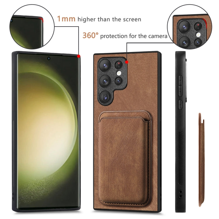 For Samsung Galaxy S23 Ultra 5G Retro Leather Card Bag Magnetic Phone Case(Brown) - Galaxy S23 Ultra 5G Cases by buy2fix | Online Shopping UK | buy2fix