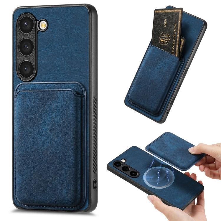 For Samsung Galaxy S23 5G Retro Leather Card Bag Magnetic Phone Case(Blue) - Galaxy S23 5G Cases by buy2fix | Online Shopping UK | buy2fix