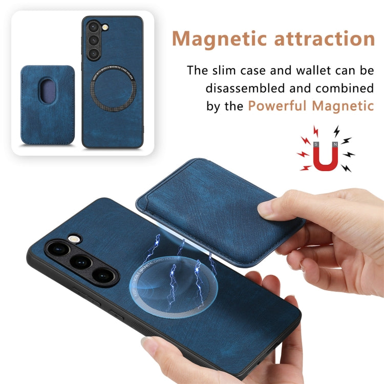 For Samsung Galaxy S23 5G Retro Leather Card Bag Magnetic Phone Case(Blue) - Galaxy S23 5G Cases by buy2fix | Online Shopping UK | buy2fix