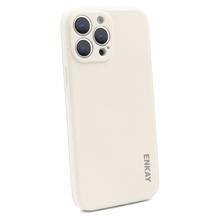 For iPhone 15 Pro Max ENKAY Liquid Silicone Soft Shockproof Phone Case(Beige) - iPhone 15 Pro Max Cases by ENKAY | Online Shopping UK | buy2fix