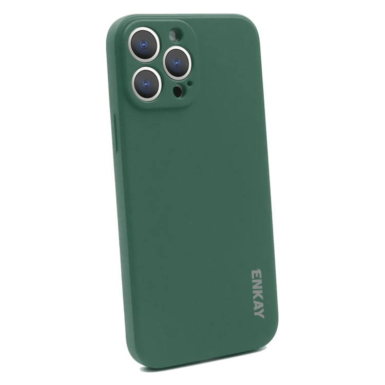 For iPhone 15 Pro Max ENKAY Liquid Silicone Soft Shockproof Phone Case(Dark Green) - iPhone 15 Pro Max Cases by ENKAY | Online Shopping UK | buy2fix