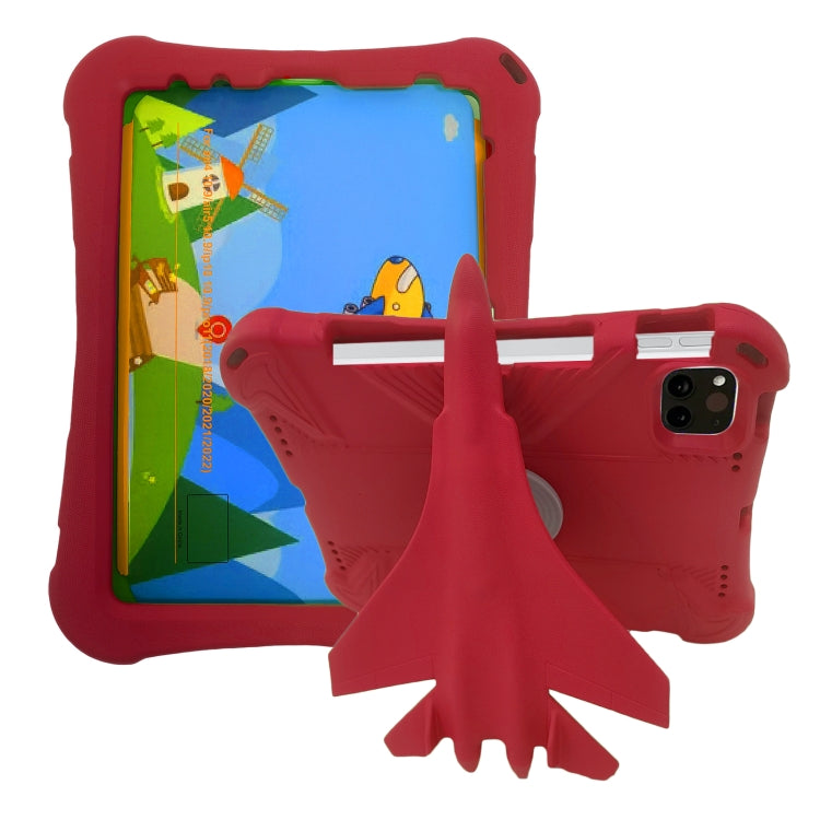 For iPad Air 11 2024 360 Rotation Aircraft Holder EVA Shockproof Tablet Case(Red) - iPad Air 11 2024 Cases by buy2fix | Online Shopping UK | buy2fix