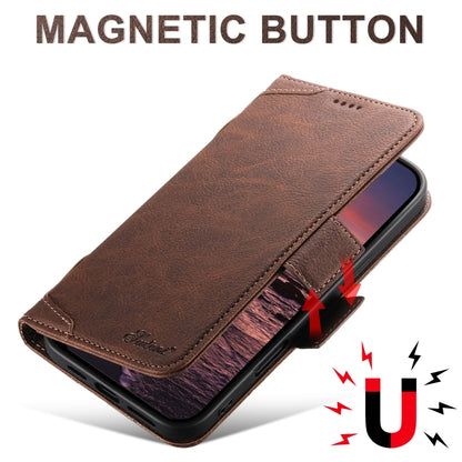 For iPhone 16 Pro Max SUTENI J07 Multifunctional Horizontal Flip Magsafe Leather Phone Case(Brown) - iPhone 16 Pro Max Cases by Suteni | Online Shopping UK | buy2fix