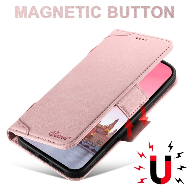 For iPhone 16 Pro Max SUTENI J07 Multifunctional Horizontal Flip Magsafe Leather Phone Case(Pink) - iPhone 16 Pro Max Cases by Suteni | Online Shopping UK | buy2fix