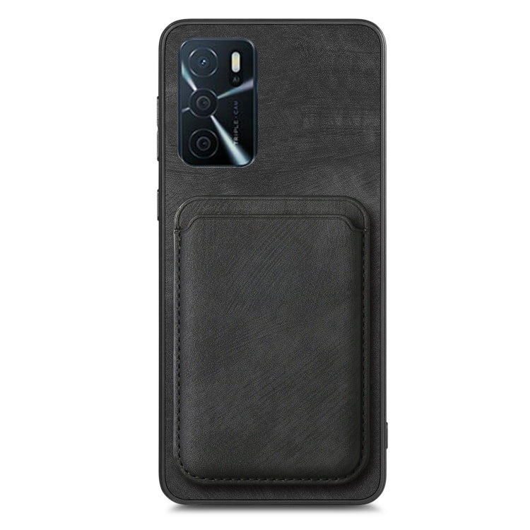 For OPPO Reno10 Pro Global Retro Leather Card Bag Magnetic Phone Case(Black) - OPPO Cases by buy2fix | Online Shopping UK | buy2fix