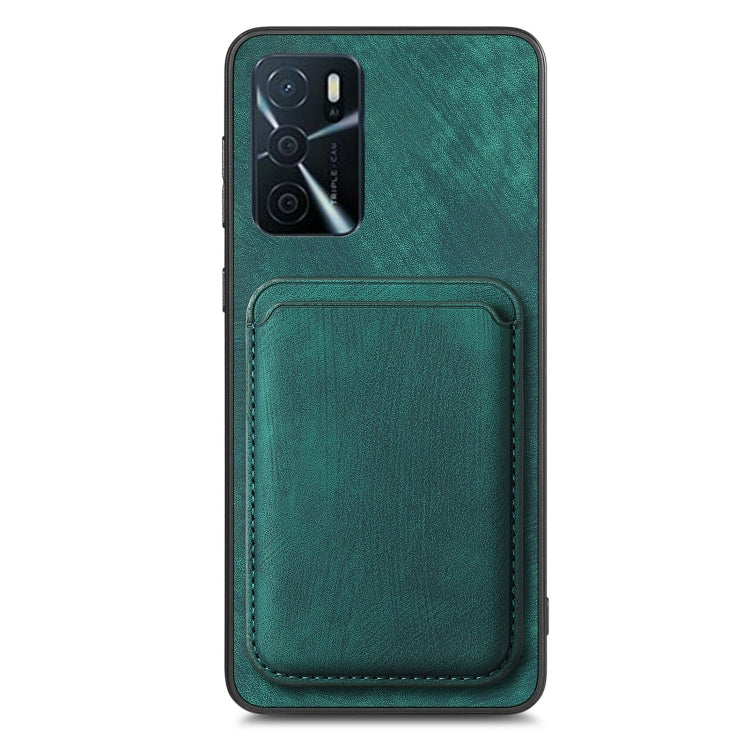 For OPPO A1 5G Retro Leather Card Bag Magnetic Phone Case(Green) - OPPO Cases by buy2fix | Online Shopping UK | buy2fix