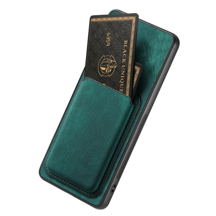 For OPPO A1 5G Retro Leather Card Bag Magnetic Phone Case(Green) - OPPO Cases by buy2fix | Online Shopping UK | buy2fix