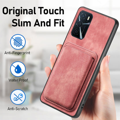 For OPPO Reno9 Pro+ 5G Retro Leather Card Bag Magnetic Phone Case(Pink) - OPPO Cases by buy2fix | Online Shopping UK | buy2fix