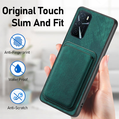 For OPPO A57 5G Retro Leather Card Bag Magnetic Phone Case(Green) - OPPO Cases by buy2fix | Online Shopping UK | buy2fix