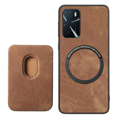 For OPPO A79 5G Retro Leather Card Bag Magnetic Phone Case(Brown) - OPPO Cases by buy2fix | Online Shopping UK | buy2fix