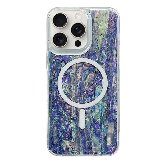 For iPhone 15 Pro Shell Texture Multicolor MagSafe TPU Phone Case(Peacock Blue) - iPhone 15 Pro Cases by buy2fix | Online Shopping UK | buy2fix