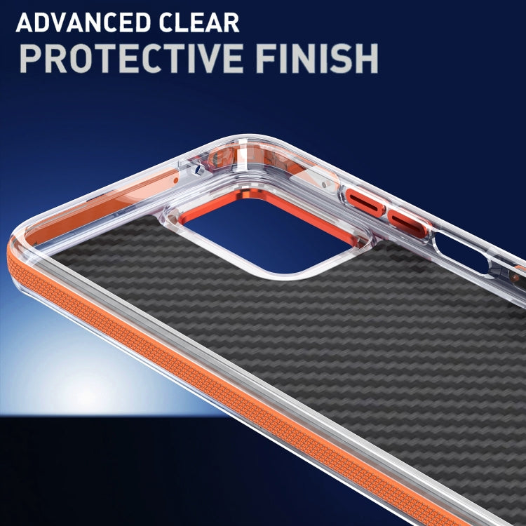 For Motorola Moto G Play 2024 Dual-Color Carbon Fiber Acrylic Hybrid TPU Phone Case(Orange) - Motorola Cases by buy2fix | Online Shopping UK | buy2fix