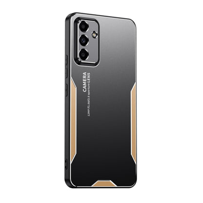 For Samsung Galaxy A55 5G Blade Series TPU Hybrid Metal Phone Case(Gold) - Galaxy Phone Cases by buy2fix | Online Shopping UK | buy2fix