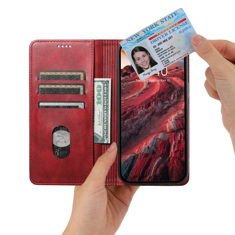 For Samsung Galaxy S23+ 5G Suteni J02 Oil Wax Wallet Leather Phone Case(Red) - Galaxy S23+ 5G Cases by Suteni | Online Shopping UK | buy2fix