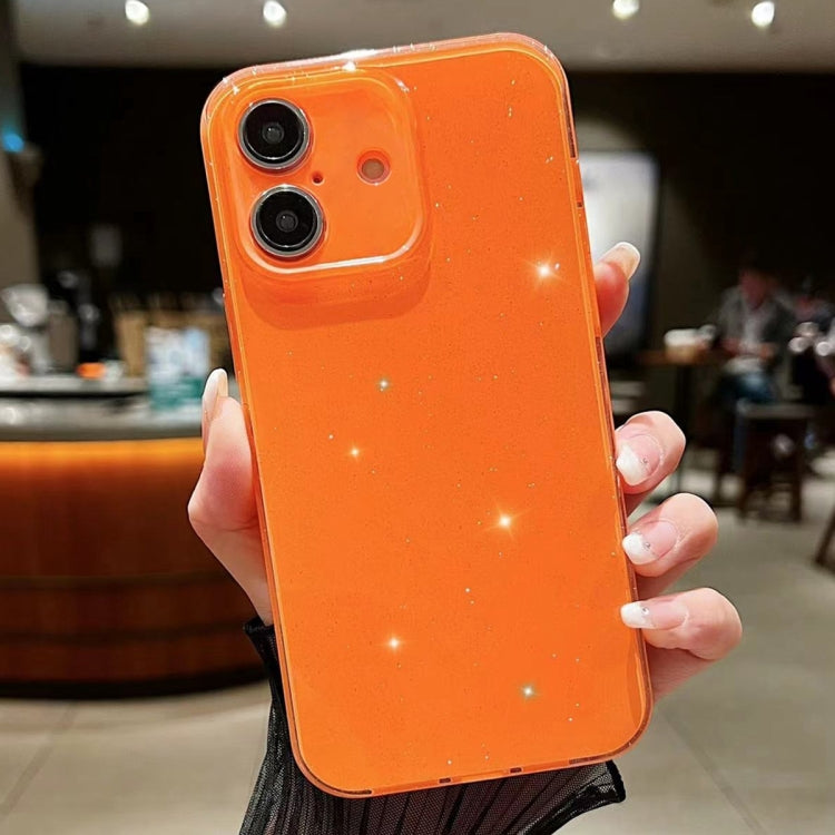 For iPhone 16 Plus Jelly Glitter Solid Color TPU Phone Case(Orange) - iPhone 16 Plus Cases by buy2fix | Online Shopping UK | buy2fix