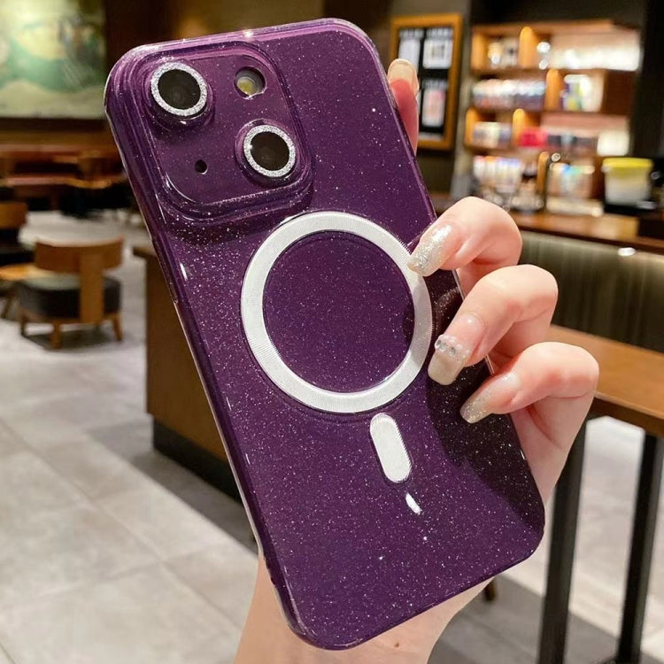 For iPhone 13 Jelly Glitter Solid Color MagSafe TPU Phone Case(Night Purple) - iPhone 13 Cases by buy2fix | Online Shopping UK | buy2fix