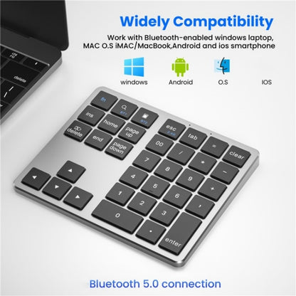 K-35 Computer Laptop Keyboard 35-Keys Tablet Accessories Bluetooth Keypad(Black Gray) - Wireless Keyboard by buy2fix | Online Shopping UK | buy2fix