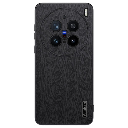 For vivo X200 Pro mini Tree Bark Leather Shockproof Phone Case(Black) - X200 Pro mini Cases by buy2fix | Online Shopping UK | buy2fix