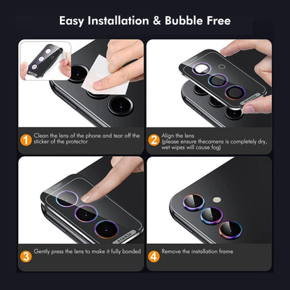 For Samsung Galaxy S24 FE 5G ENKAY Hat-Prince 9H Rear Camera Lens Aluminium Alloy Tempered Glass Film(Black) - Galaxy Tempered Glass by ENKAY | Online Shopping UK | buy2fix