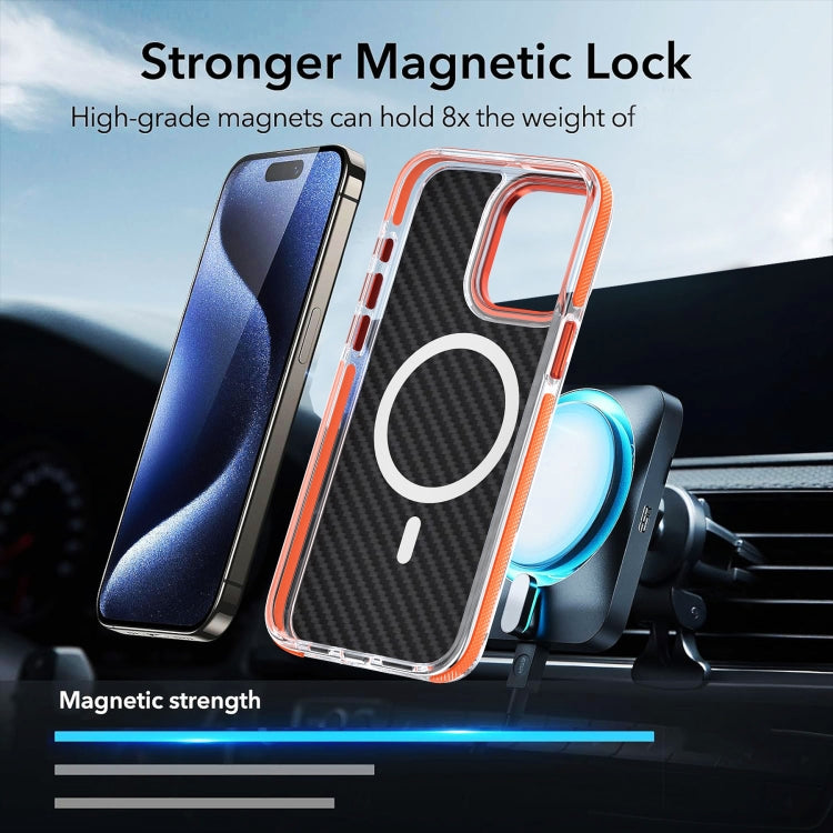 For iPhone 13 Magsafe Dual-Color Carbon Fiber Phone Case(Black) - iPhone 13 Cases by buy2fix | Online Shopping UK | buy2fix