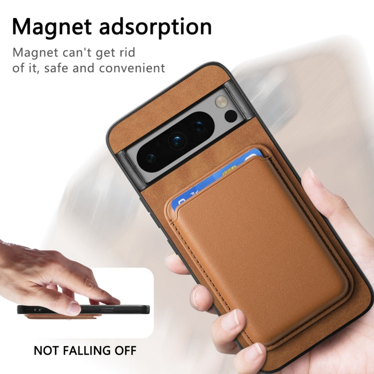 For Google Pixel 9 Retro Magsafe Card Bag PU Back Cover Phone Case(Brown) - Google Cases by buy2fix | Online Shopping UK | buy2fix