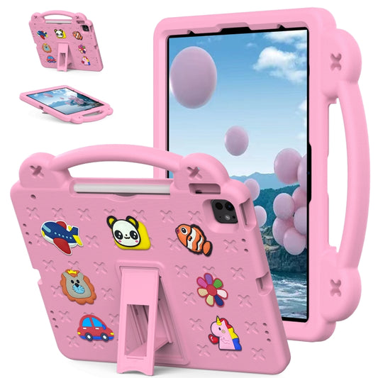 For iPad Air 13 2024 Handle Kickstand Children EVA Shockproof Tablet Case(Pink) - iPad Air 13 2024 Cases by buy2fix | Online Shopping UK | buy2fix