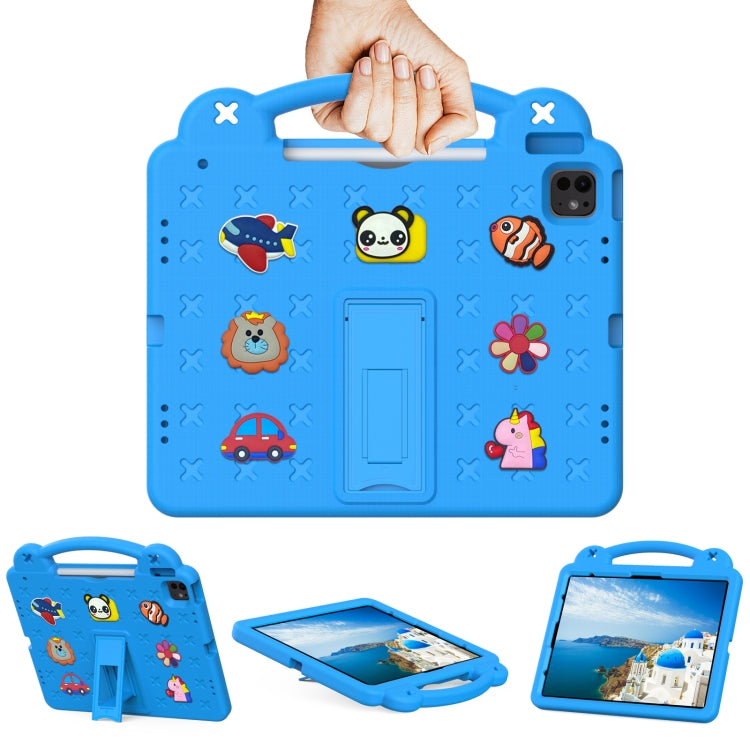 For iPad Pro 13 2024 Handle Kickstand Children EVA Shockproof Tablet Case(Sky Blue) - iPad Pro 13 2024 Cases by buy2fix | Online Shopping UK | buy2fix