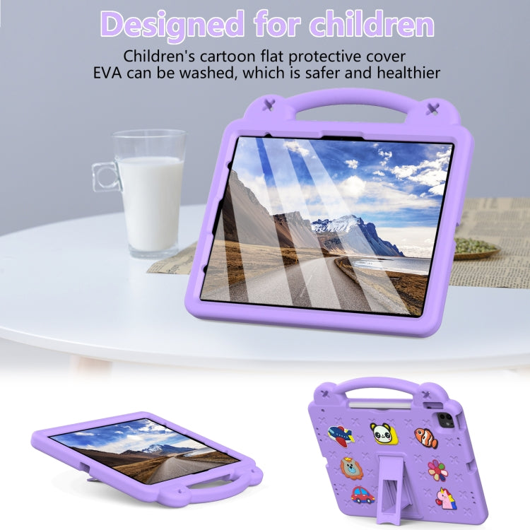 For iPad Pro 13 2024 Handle Kickstand Children EVA Shockproof Tablet Case(Light Purple) - iPad Pro 13 2024 Cases by buy2fix | Online Shopping UK | buy2fix