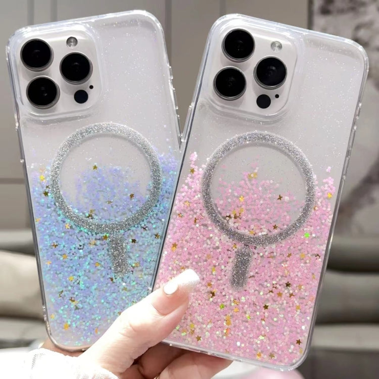 For iPhone 15 Pro Gradient Glitter MagSafe PC Hybrid TPU Phone Case(Gradient Silver) - iPhone 15 Pro Cases by buy2fix | Online Shopping UK | buy2fix