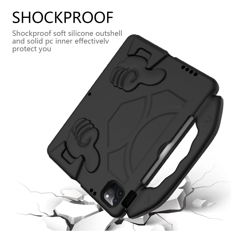 For iPad Pro 11 2024 Children EVA Shockproof Tablet Case with Thumb Bracket(Black) - iPad Pro 11 2024 Cases by buy2fix | Online Shopping UK | buy2fix