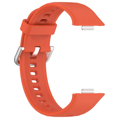 For Huawei Watch Fit3 Silicone Soft Watch Band + Clear Watch Protective Case Set(Orange) - Watch Bands by buy2fix | Online Shopping UK | buy2fix