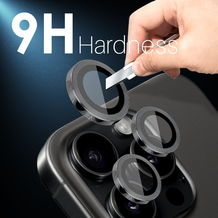 For iPhone 15 Pro / 15 Pro Max NORTHJO 2 Set 6pcs Camera Lens Protector Cover Metal Ring(Black) - iPhone 15 Pro Max Tempered Glass by NORTHJO | Online Shopping UK | buy2fix