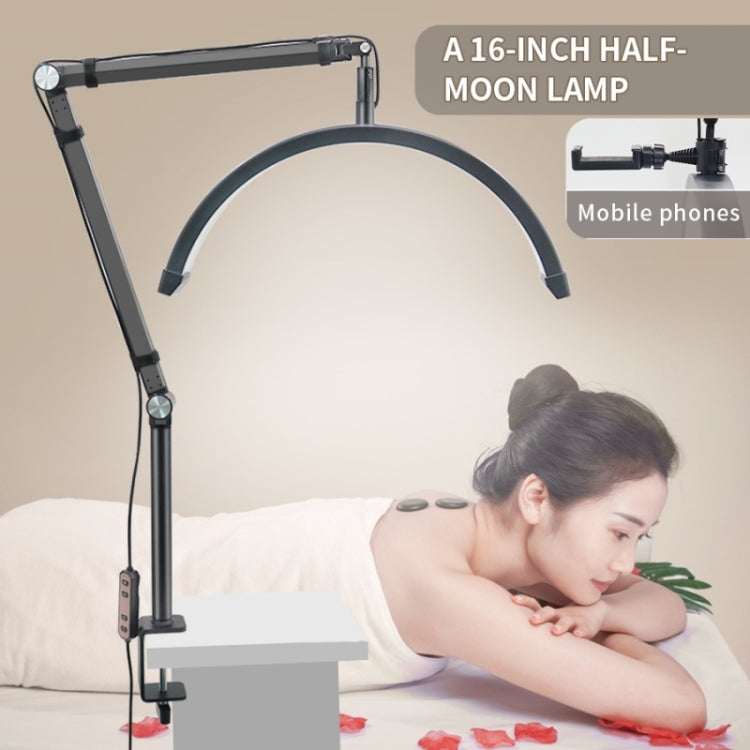 HD-M3X Pro 16 inch Adjustable Brightness Beauty Light Half Moon Light Eyelash Tech Lamp, Plug:US Plug(White) - Selfie Light by buy2fix | Online Shopping UK | buy2fix