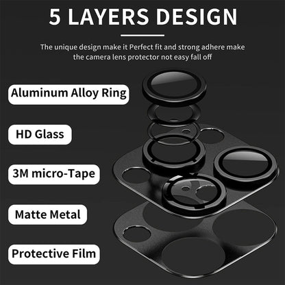 For iPhone 16 Pro / 16 Pro Max ENKAY Anti-reflection Camera Lens Aluminium Alloy Tempered Glass Film(Black) - iPhone 16 Pro Max Tempered Glass by ENKAY | Online Shopping UK | buy2fix