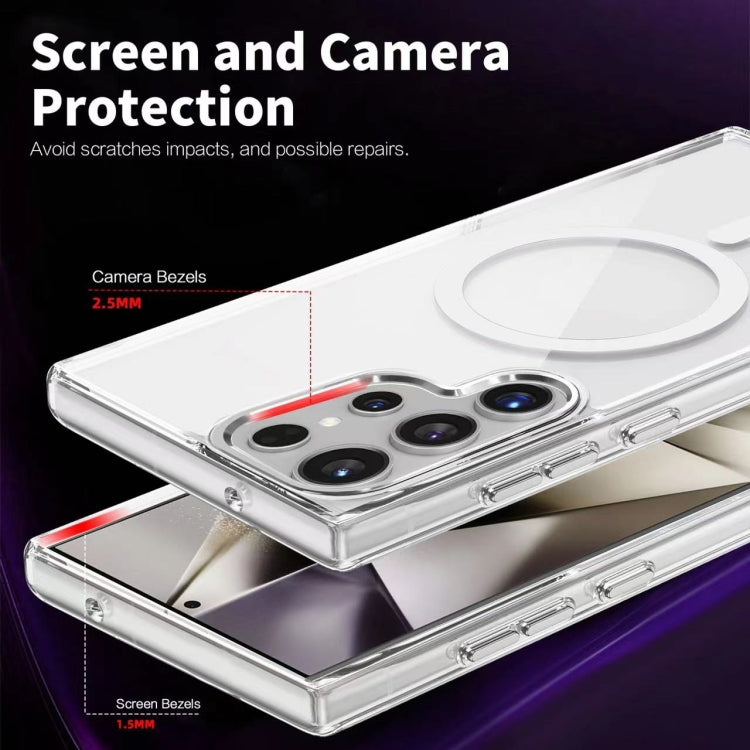 For Samsung Galaxy S23 Ultra 5G Ice Color Magnetic Series TPU Hybrid Acrylic Magsafe Phone Case(Transparent) - Galaxy S23 Ultra 5G Cases by buy2fix | Online Shopping UK | buy2fix