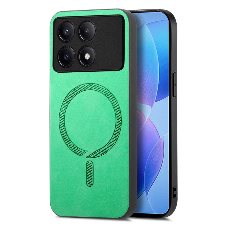 For Xiaomi Redmi K70 / K70 Pro 5G Solid Color Retro Magsafe PU Back Cover Phone Case(Green) - K70 Pro Cases by buy2fix | Online Shopping UK | buy2fix