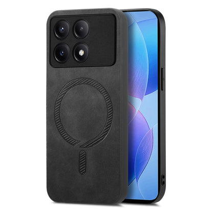 For Xiaomi Redmi K70 / K70 Pro 5G Solid Color Retro Magsafe PU Back Cover Phone Case(Black) - K70 Pro Cases by buy2fix | Online Shopping UK | buy2fix