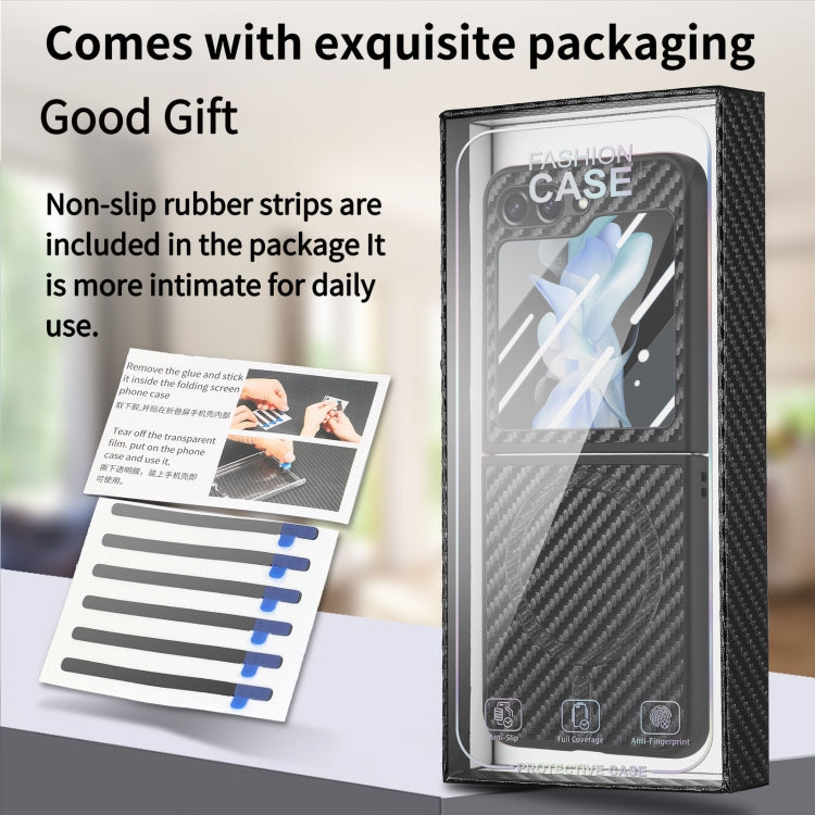 For Samsung Galaxy Z Flip6 Carbon Fiber Magsafe Phone Case(Black) - Galaxy Z Flip6 5G Cases by buy2fix | Online Shopping UK | buy2fix