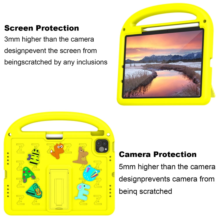 For iPad Air 11 2024 Cartoon Sparrow EVA Shockproof Tablet Case(Yellow) - iPad Air 11 2024 Cases by buy2fix | Online Shopping UK | buy2fix